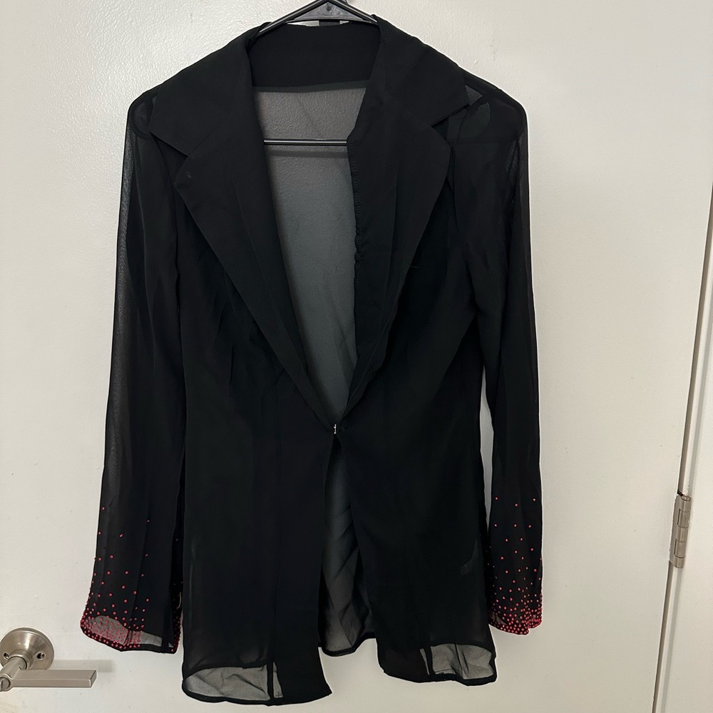 Sheer Mesh Rhinestone Shirt